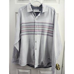 NWT Tommy Bahama Mens Size Large Canyon Beach Flannel Horizon Stripe Shirt NEW